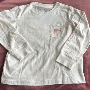 Vineyard Vines Kids White Long Sleeve Tee with Logo